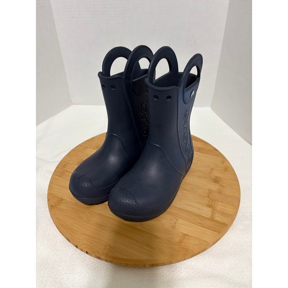 CROCS Other - Crocs Kids Handle It Rain Boot Navy Blue Waterproof Pull On J1 12803-410